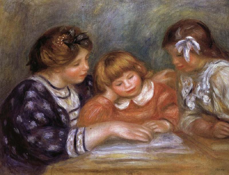 Pierre Renoir The Lesson oil painting image